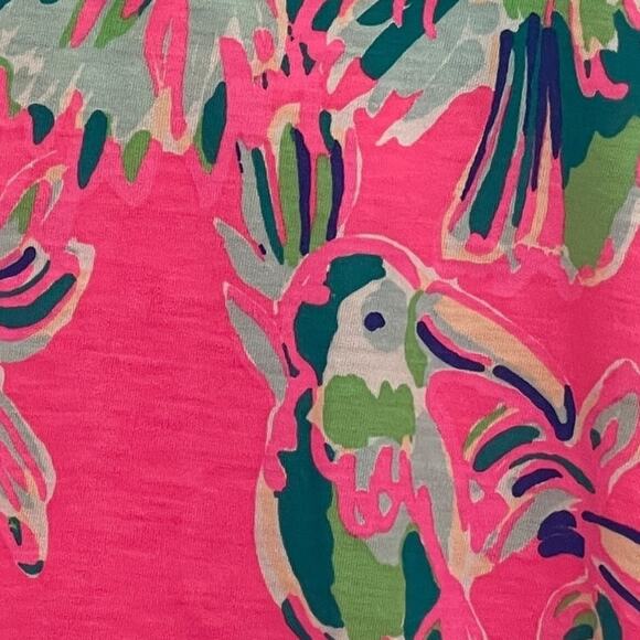Lilly Pulitzer Monterey Tank Womens Medium Pink Dragonfruit Toucan Can Top - Picture 4 of 8